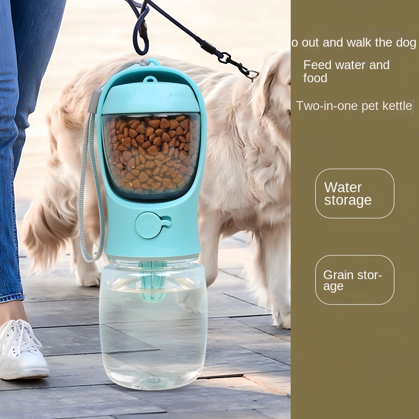 Portable Dog Water Bottle & Food Storage