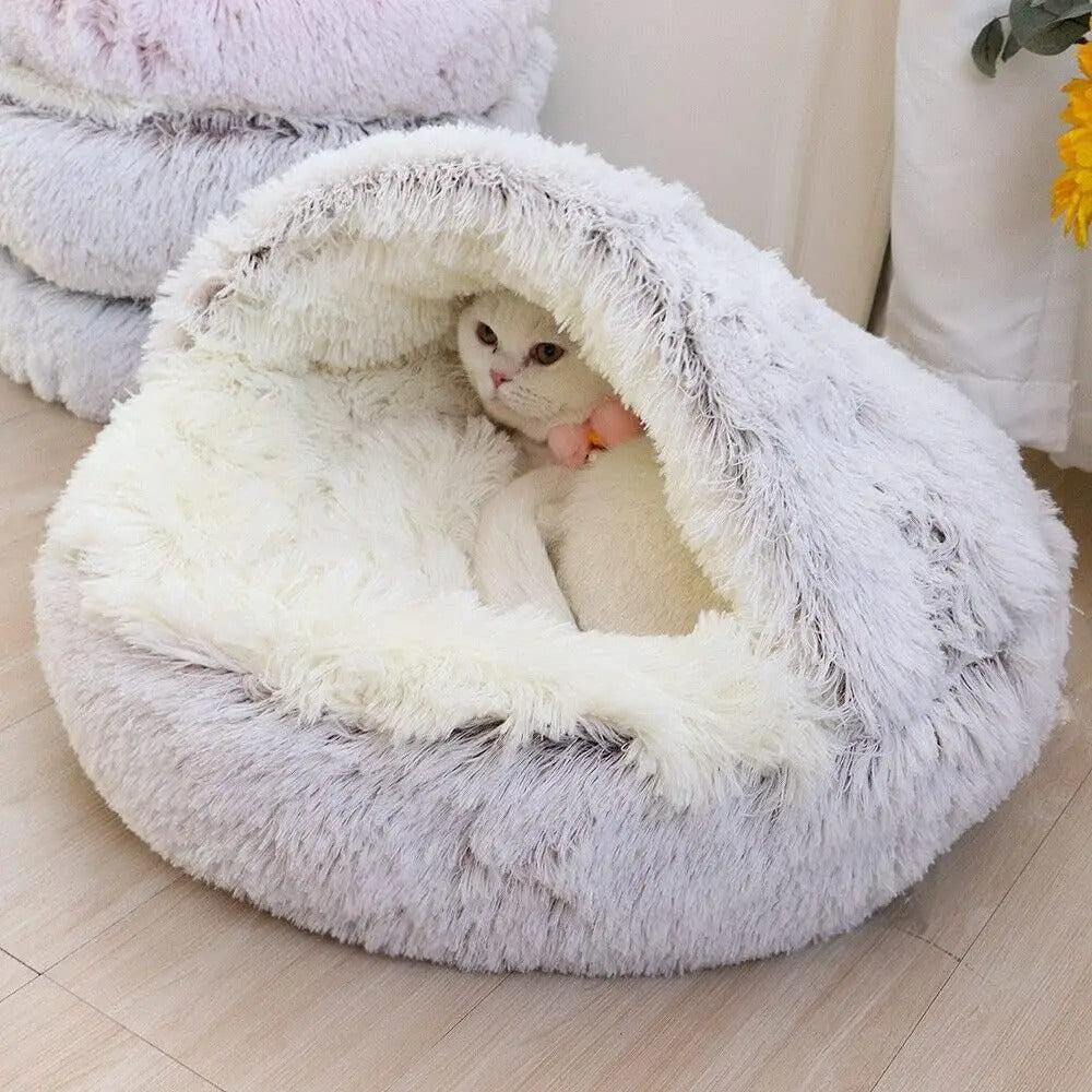 Cosy Plush Cat Bed With Cover