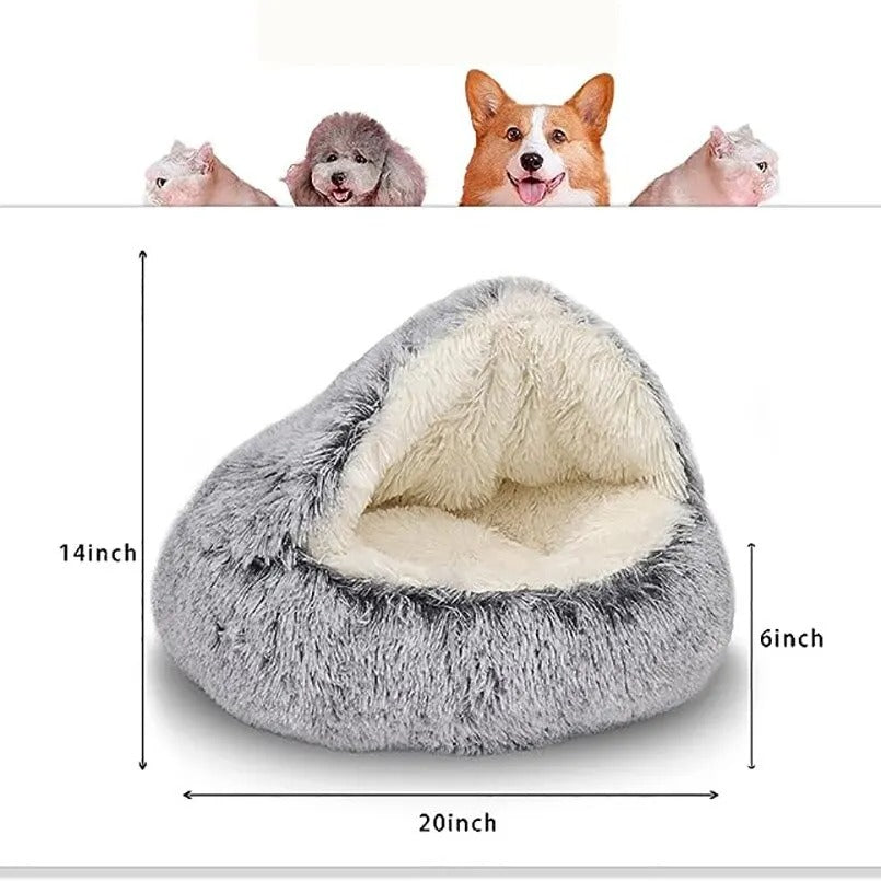 Cosy Plush Cat Bed With Cover