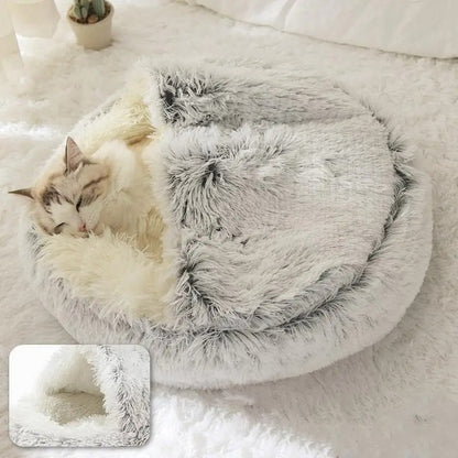 Cosy Plush Cat Bed With Cover