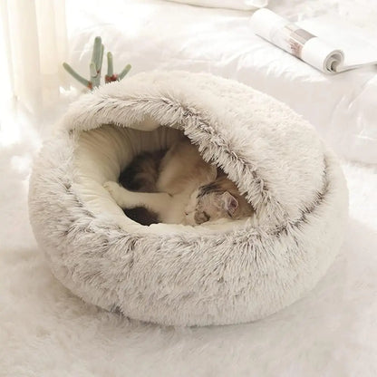 Cosy Plush Cat Bed With Cover