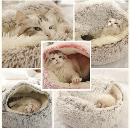 Cosy Plush Cat Bed With Cover